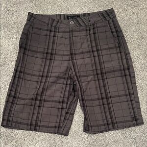 Men’s O’Neill black and gray plaid shorts